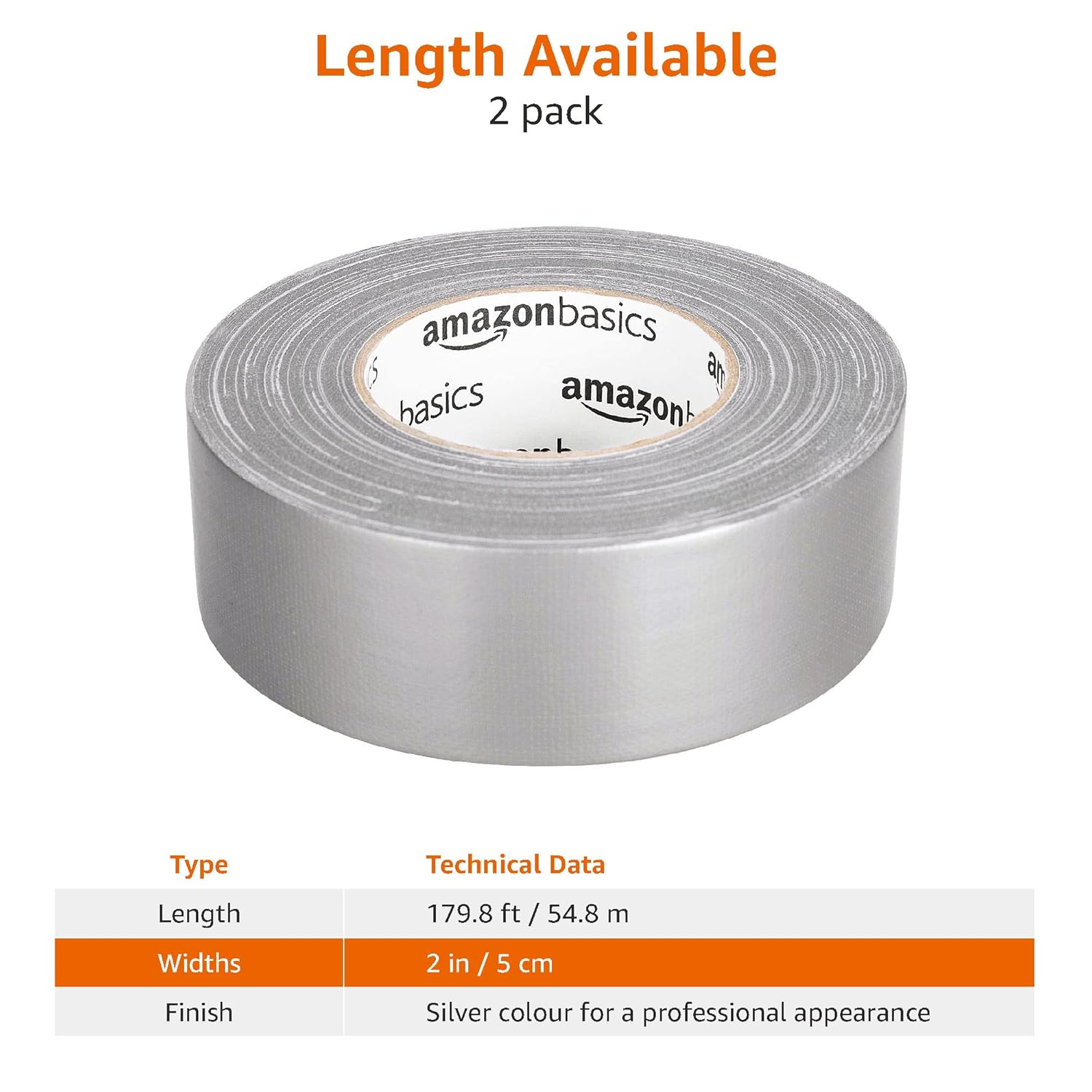Thumbnail 4 de Amazon Basics Cinta adhesiva 5 cm × 54,8 m, 2 rollos