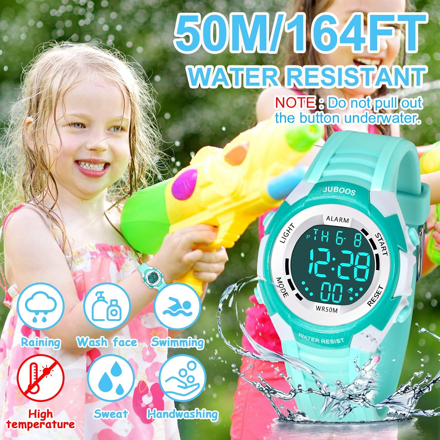 Detalle de Juboos Reloj Digital Deportivo para Niños 5ATM