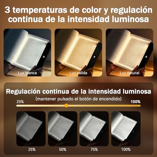 Thumbnail 6 de Luz Plana para Libros Protección Ocular, CMINGKEJI – Lámpara de Lectura para Cama (Negro)