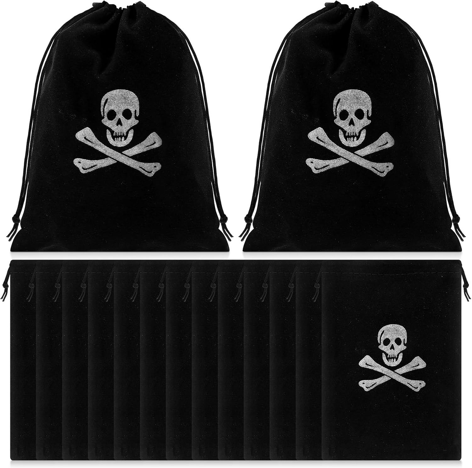 Detalle de Milisten 10Pcs Halloween Pirate Skull Drawstring Candy Bags (Party Favour Pouches)