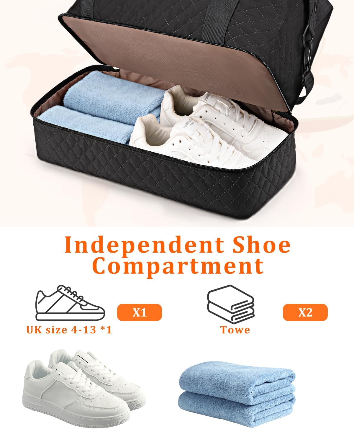 Thumbnail 3 de ETRONIK Easyjet Cabin Bag 45x36x20, 32L Travel Duffle with Shoe Compartment