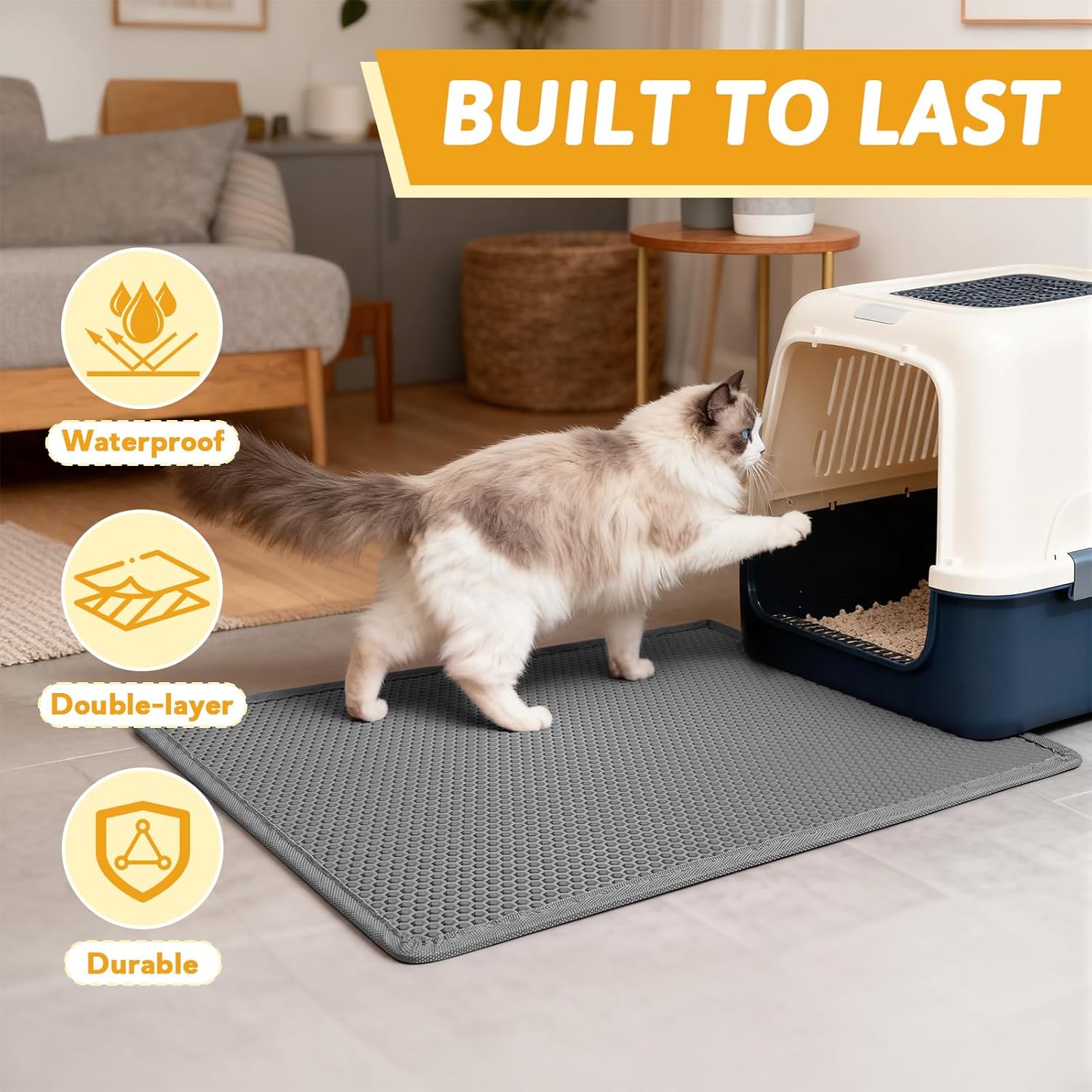 Thumbnail 5 de Pieviev Cat Litter Mat 76x61cm 🐾
