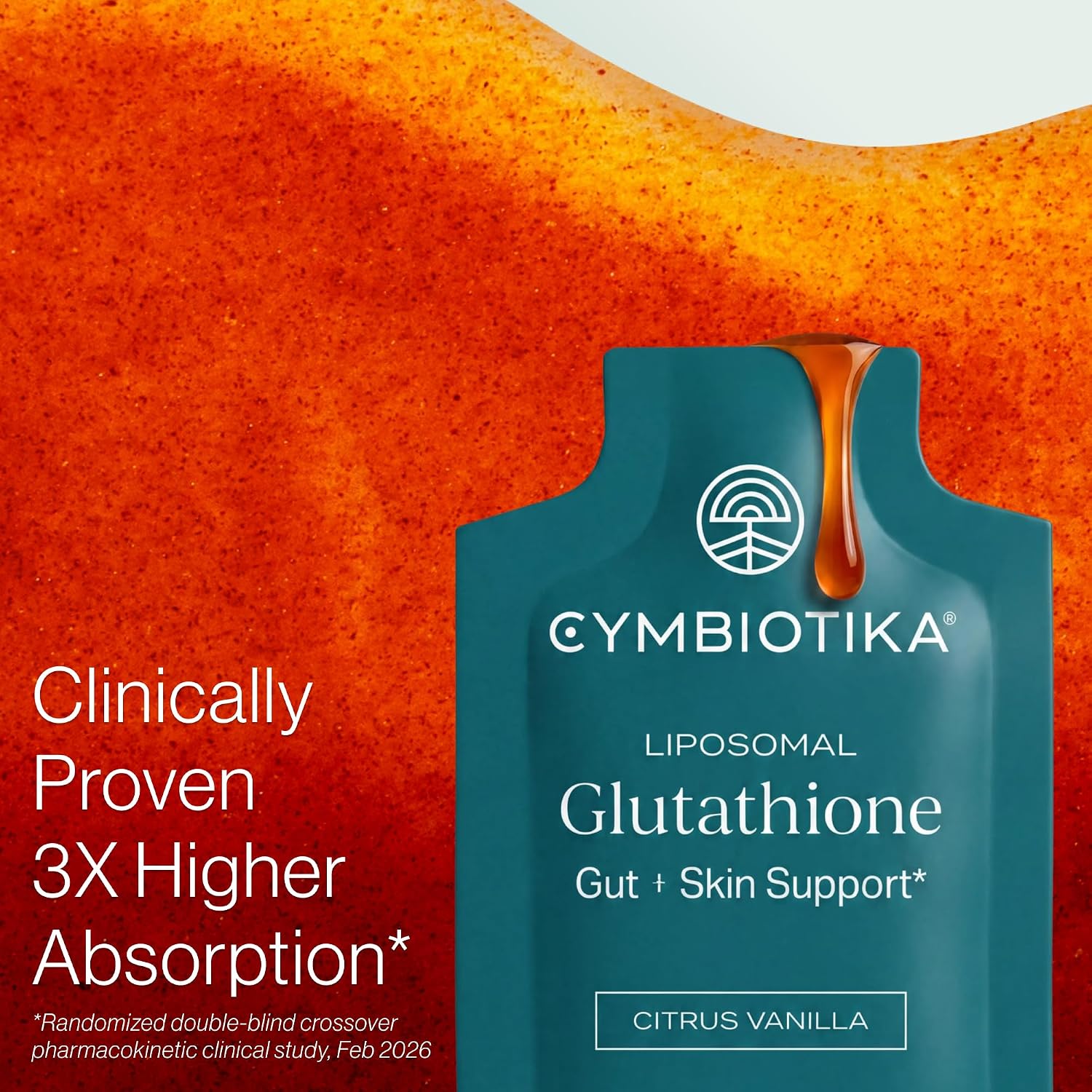 Detalle de CYMBIOTIKA Liposomal Glutathione Supplement with PQQ, CoQ10, Citrus Vanilla, 26 Packets