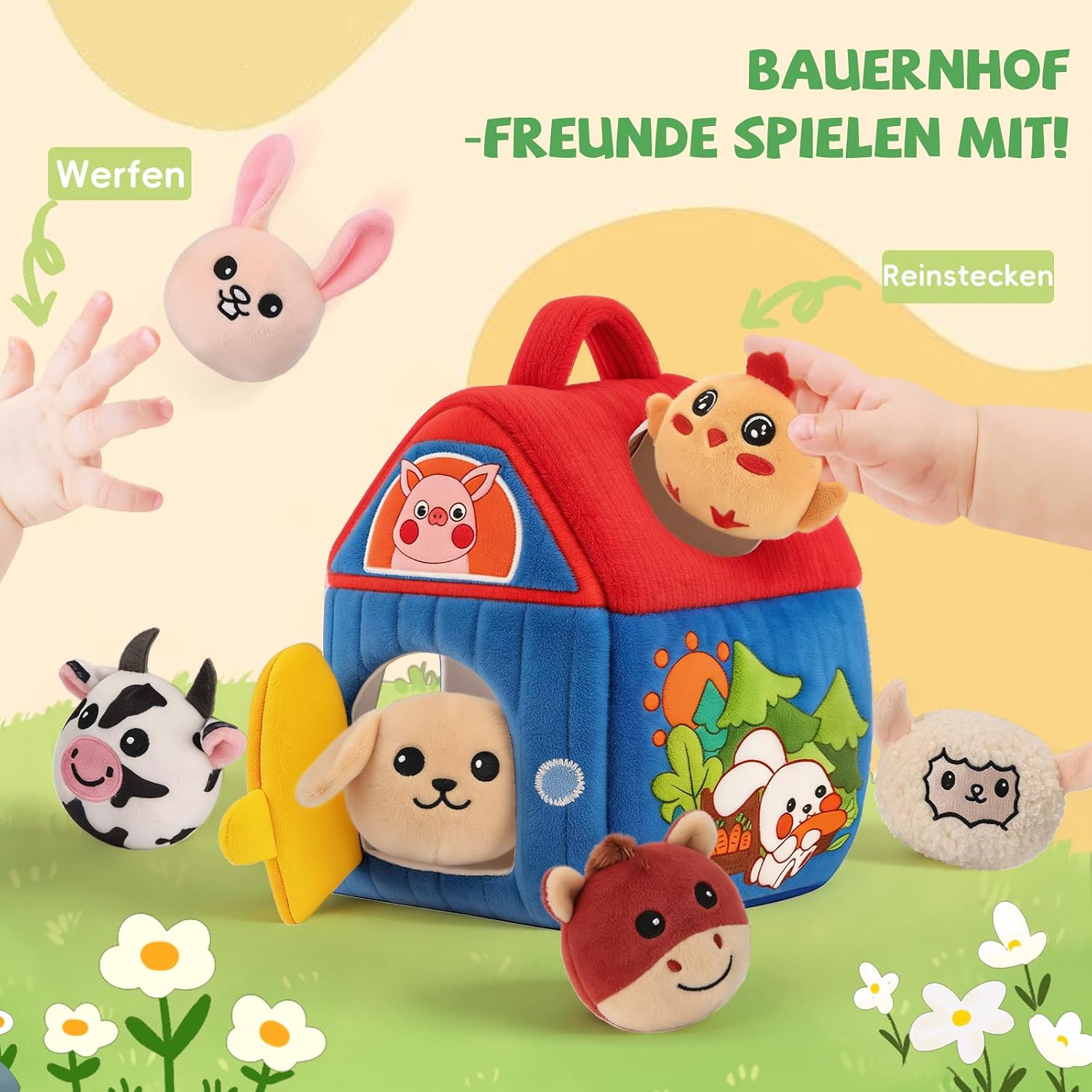 Detalle de SAIMAND Überraschungs-Scheune Spielzeug für Babys ab 6 Monaten