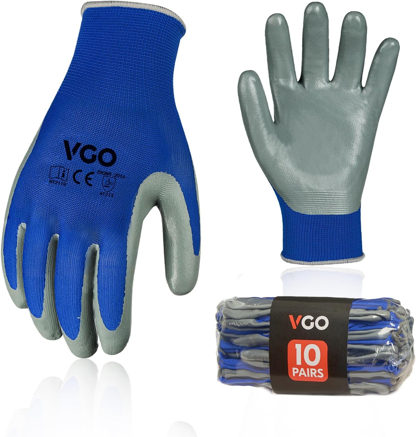 Thumbnail 3 de Gants Vgo… de jardinage et travail avec revêtement nitrile antidérapant – EN388 4121X