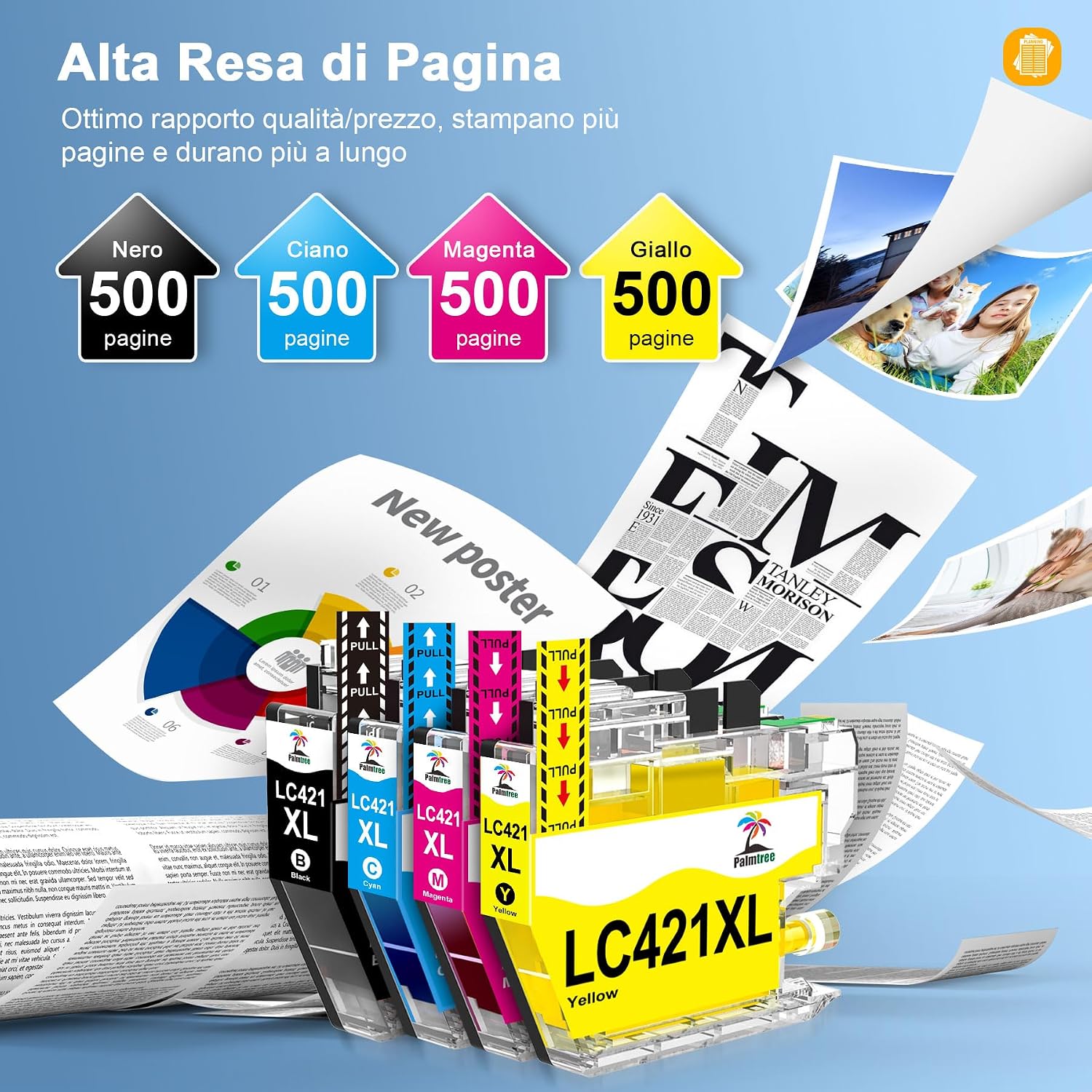 Detalle 2 de Palmtree LC421XL cartucce compatibili 8-Pack