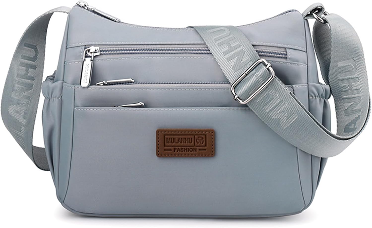 Detalle de LassZone Women's Multi-Pocket Casual Crossbody Bag – Water-Resistant Nylon, Adjustable Strap