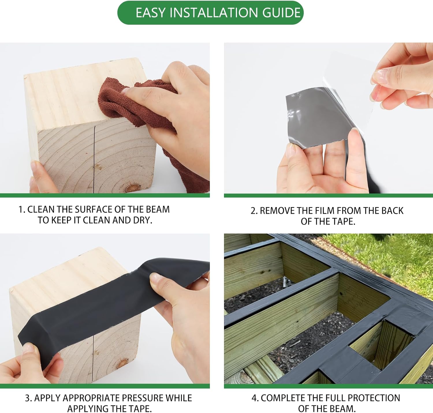 Thumbnail 4 de Dongxw Joist Tape: 8 Rolls of 5cm x 15.2m Waterproof Butyl Deck Flashing Tape