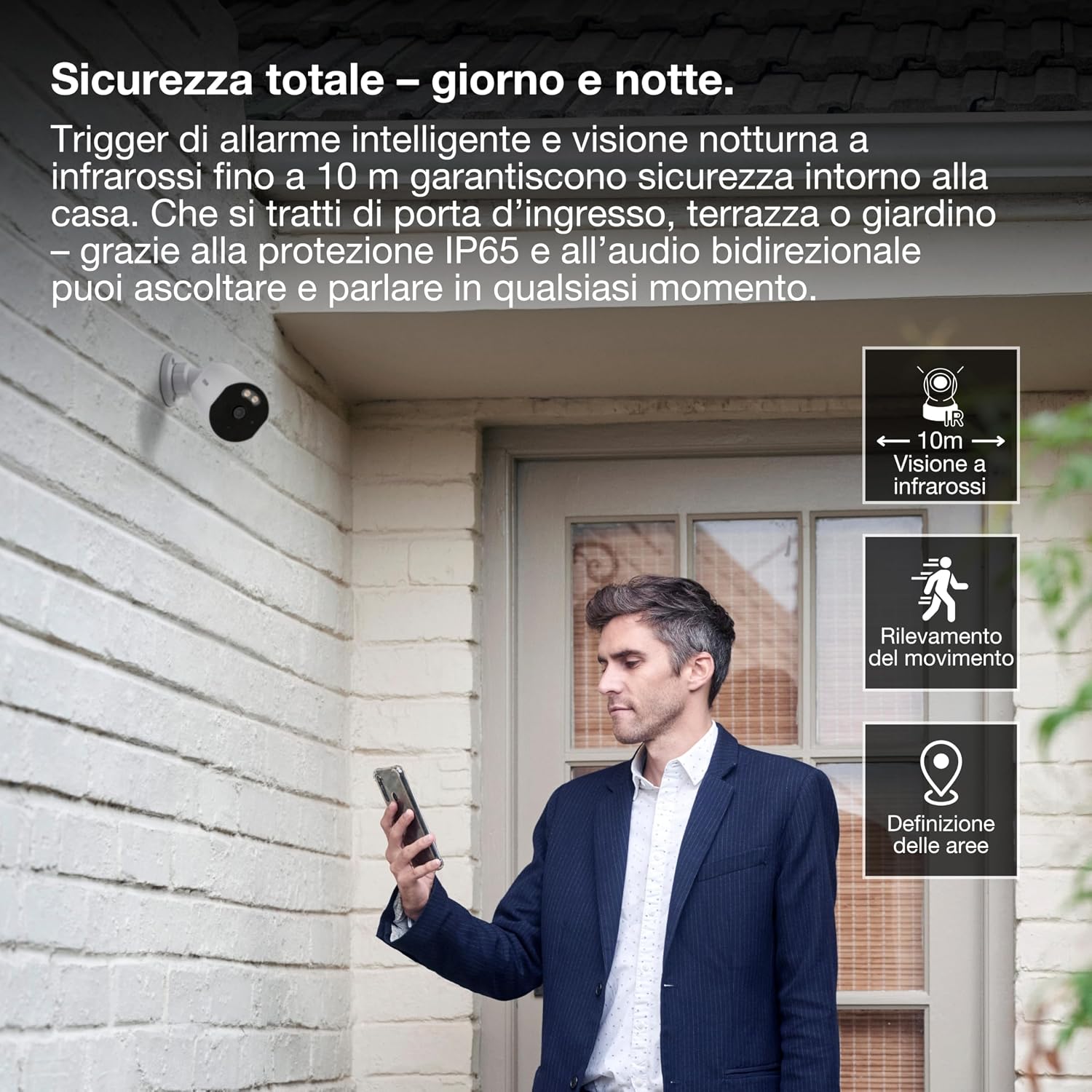 Thumbnail 3 de OSRAM Telecamera da esterno SMART+ WiFi 4MP (2K QHD) IP67 con visione notturna 10 m, audio bidirezionale e Ethernet
