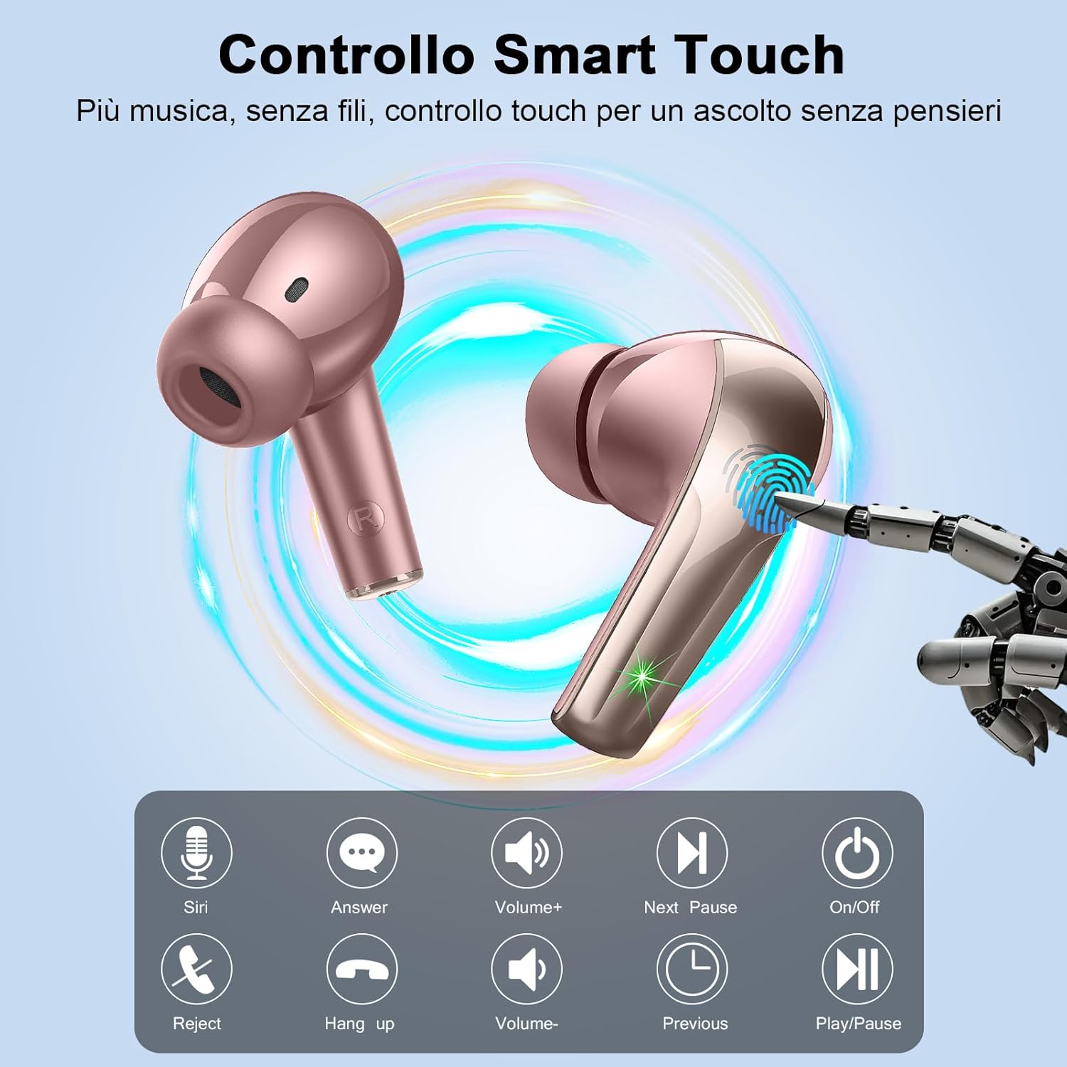 Thumbnail 5 de AOSRAU Wireless Earbuds (Bluetooth 5.3) with ENC Mic, Waterproof IP7 – Rose Gold