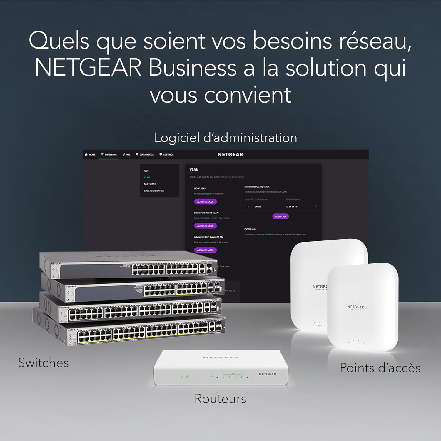 Thumbnail 4 de Netgear Switch Ethernet 24 ports PoE Gigabit GS324P avec 16 ports PoE (budget 190 W) boîtier métallique
