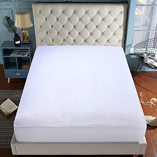 Detalle de Caroline Shatuik 100% Waterproof Mattress Protector – Double, 137x190cm with Extra Deep 30cm Skirt