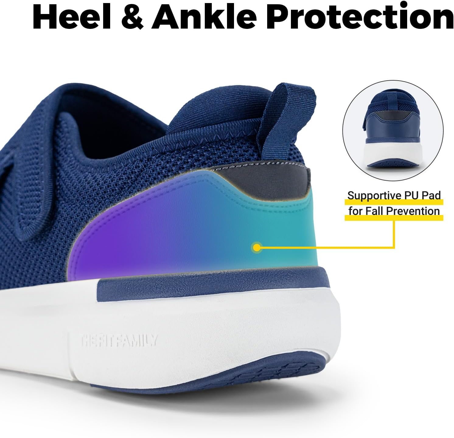 Thumbnail 4 de FitVille Scarpe Diabetici da Uomo Extra Larghe per Piedi Gonfi – Ortopediche Regolabili