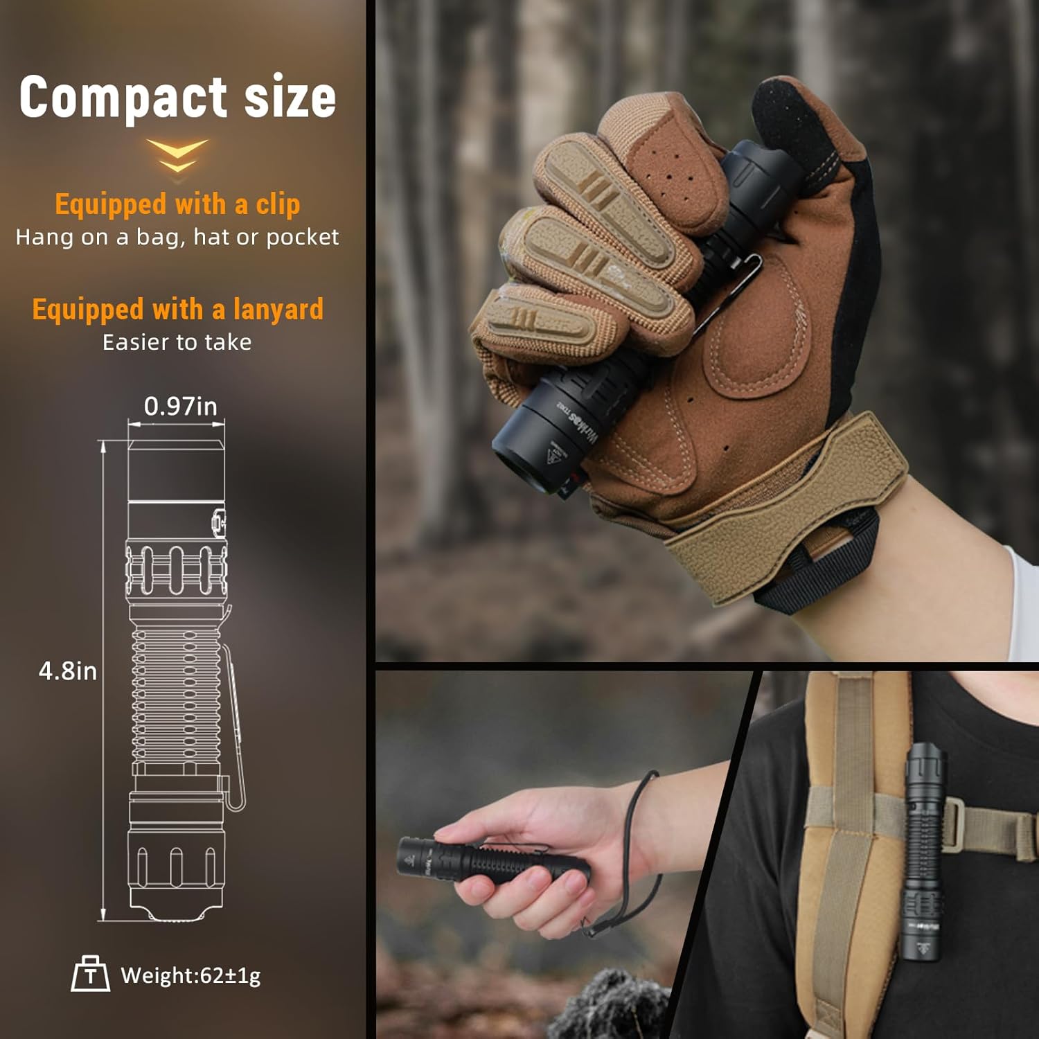 Thumbnail 4 de Wurkkos TD02 Linterna LED Recargable 💡 Compacta Táctica y Outdoor