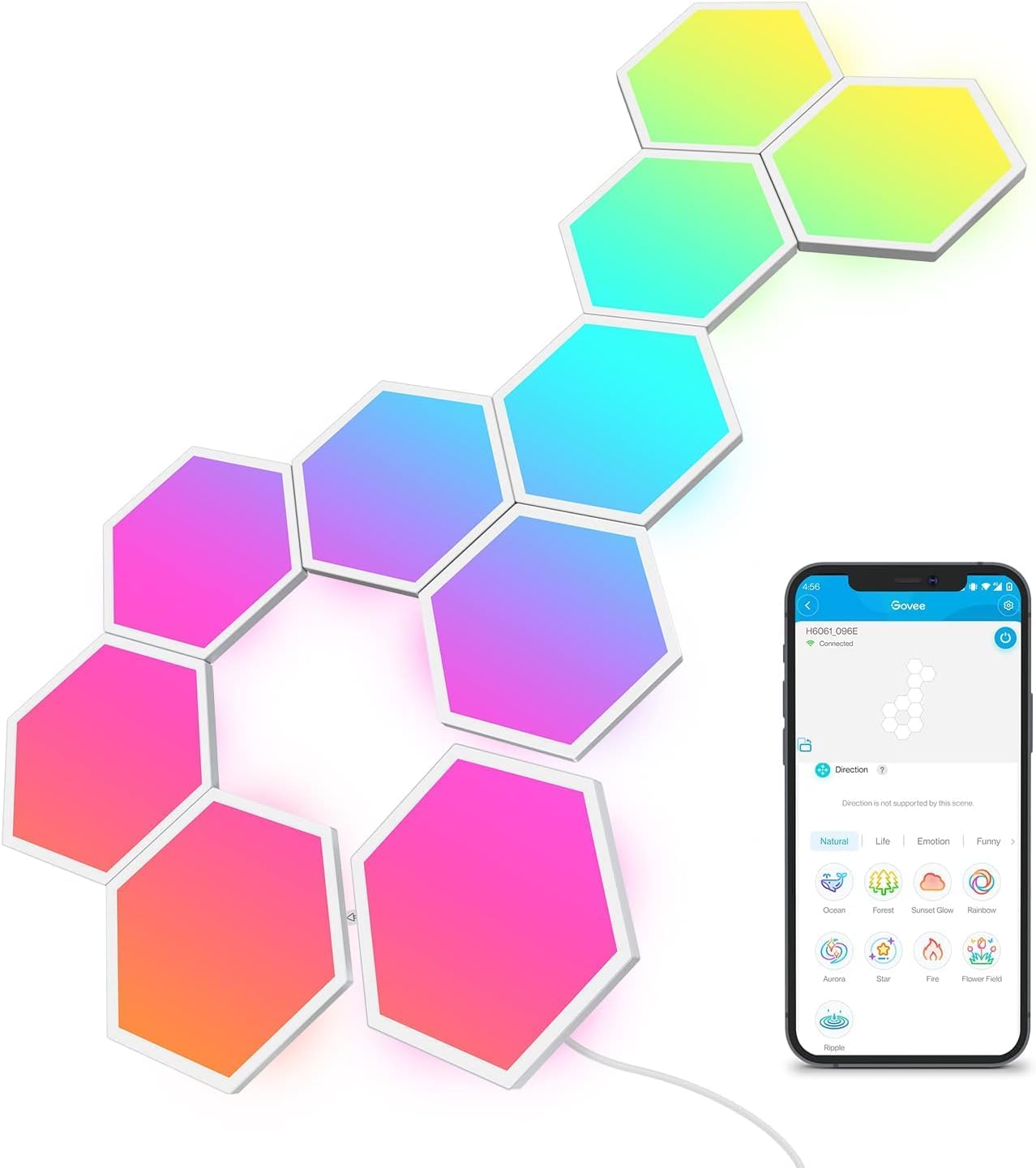 Detalle de Govee Hexagon LED Wall Lights 10-Pack