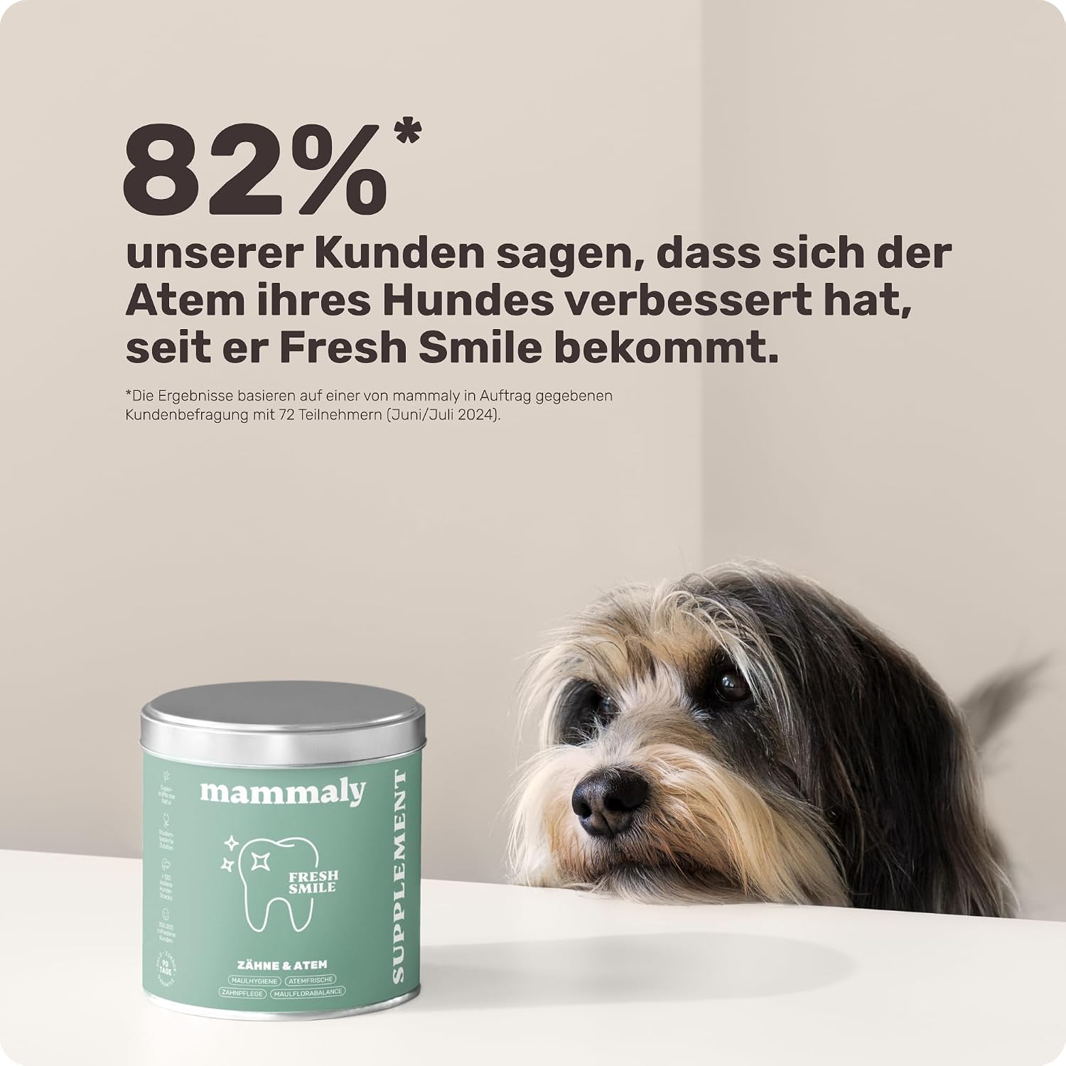Detalle de 10-in-1 Zahnpflege Leckerli für Hunde – Fresh Smile von mammaly (175 g, 60 Snacks)