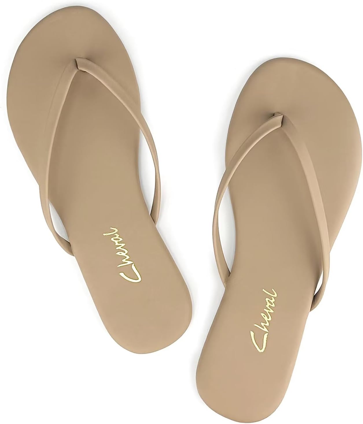 Detalle 2 de Women's Flat Leather Flip-Flops, Dressy Thong Sandals for Summer