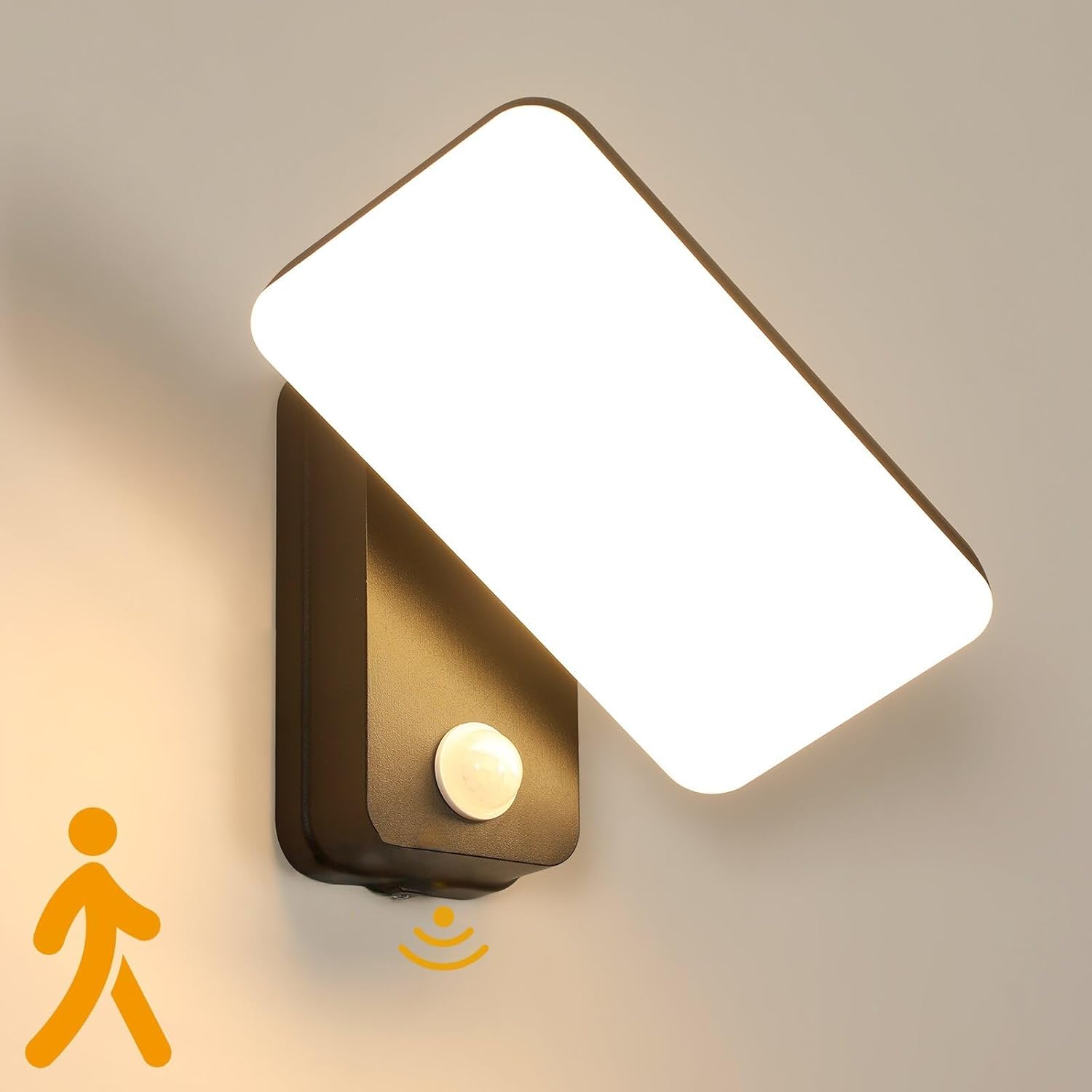 Detalle de Mckalen Applique da Parete LED Esterno con Sensore Movimento 16W 1800LM – 350° Regolabile, IP65, Bianco Caldo 3000K