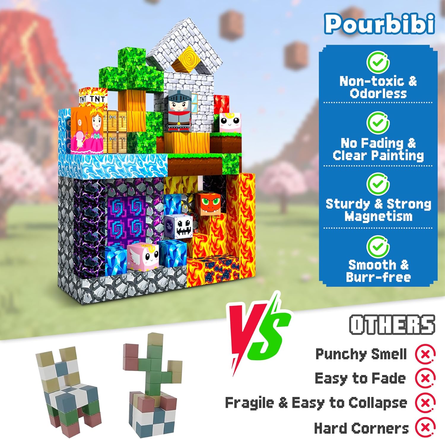 Thumbnail 4 de Pourbibi Magnetische Bausteine 150 Teile