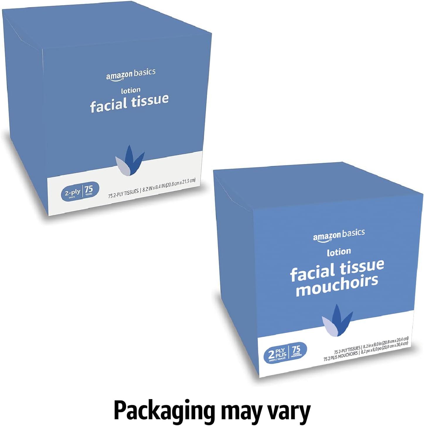Detalle de Amazon Basics Facial Tissues with Lotion, 2-Ply, 1350 Count (18 Boxes)