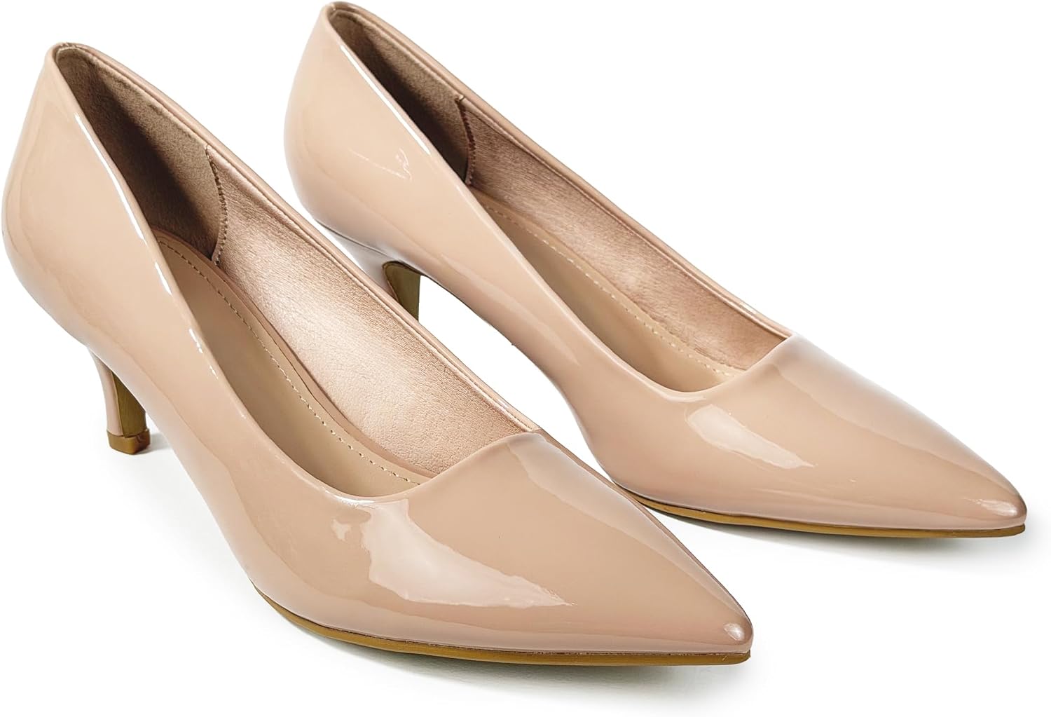 Detalle de MSSCAI pumps voor dames met hak van 5,5 cm, laklook en spitse neus
