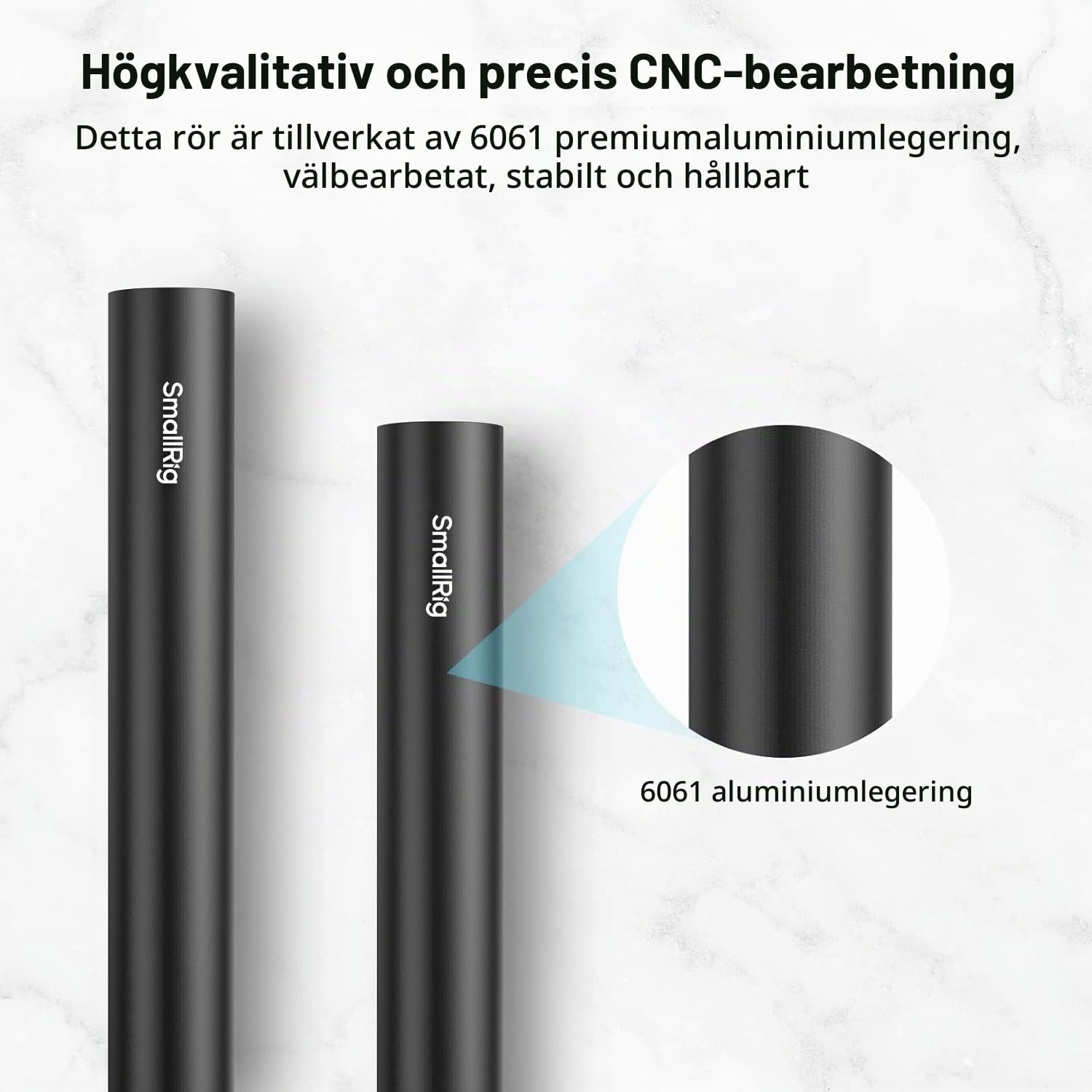 Thumbnail 4 de SMALLRIG 1054 15 mm aluminiumstänger med M12-innergänga, 40 cm, 2-pack