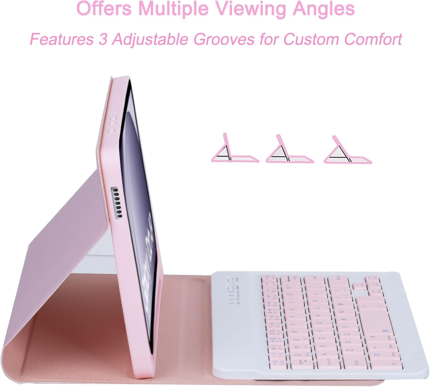 Thumbnail 3 de VLEAQC Keyboard Case for Samsung Galaxy Tab A9 8.7-Inch (2023) – Pink