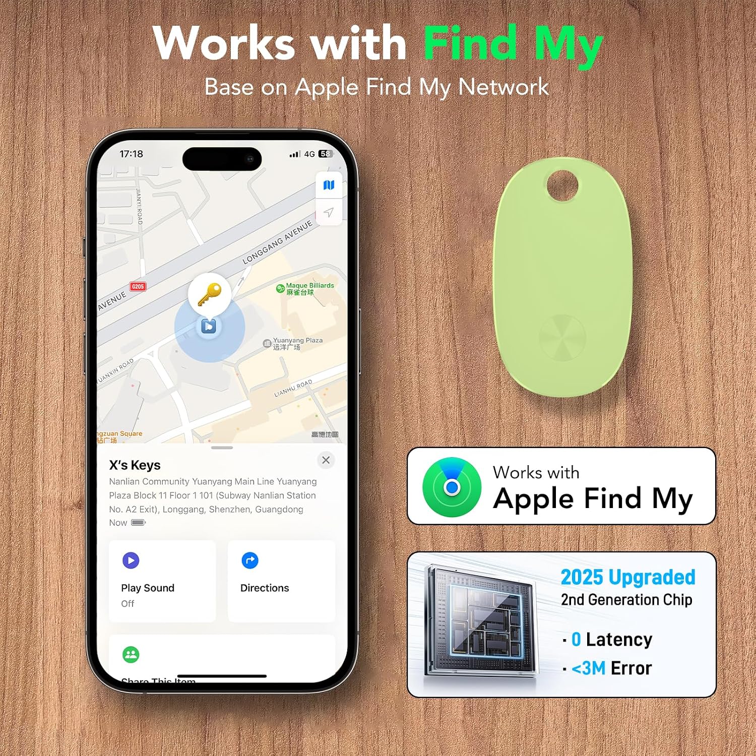 Detalle 2 de Air Tracker Tags-4 Pack: Bluetooth Luggage & Item Tracker for iOS (Find My)