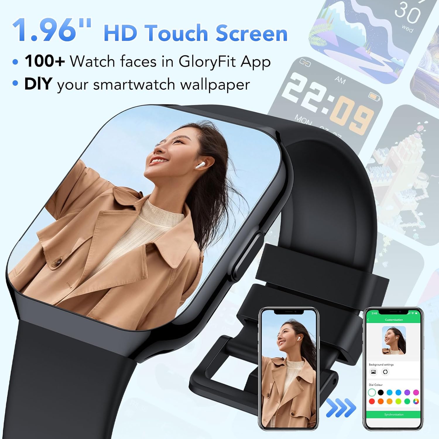 Thumbnail 5 de QCOQ Smart watch 1.96 inch HD display
