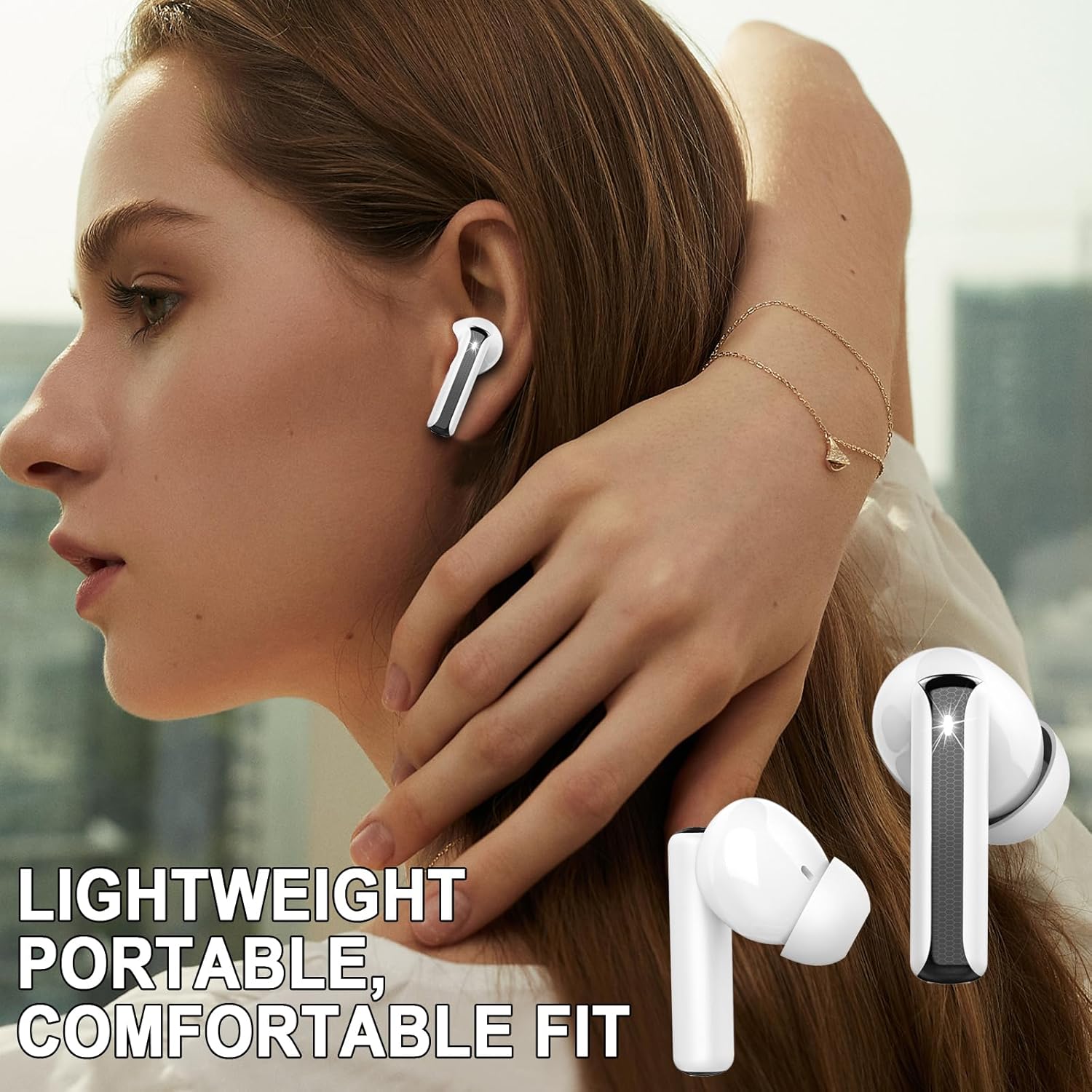 Thumbnail 6 de Wireless Earbuds Bluetooth 5.4 in-ear headphones with 4-mic ENC, deep bass and IP7 waterproof, 48H playtime (USB-C)