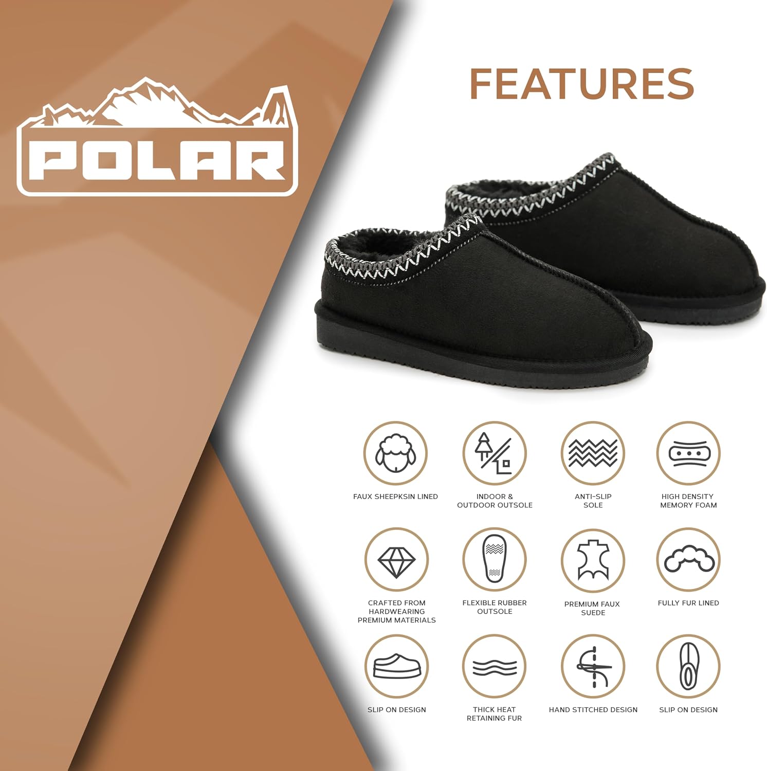Detalle 2 de Polar Kids Slippers Aztec Faux Fur 1 Pair