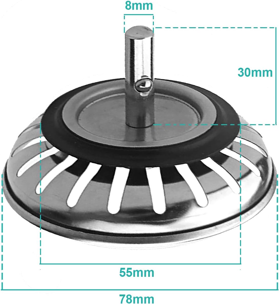Detalle de Tomario Kitchen Sink Strainer Plug 78mm đź§˝