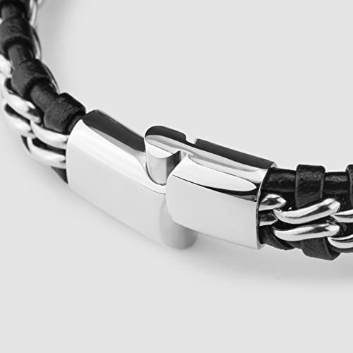 Thumbnail 8 de SERASAR Bracelet Cuir Homme – Cuir véritable, réglable 20 cm (jusqu’à 21,5 cm) avec fermoir magnétique