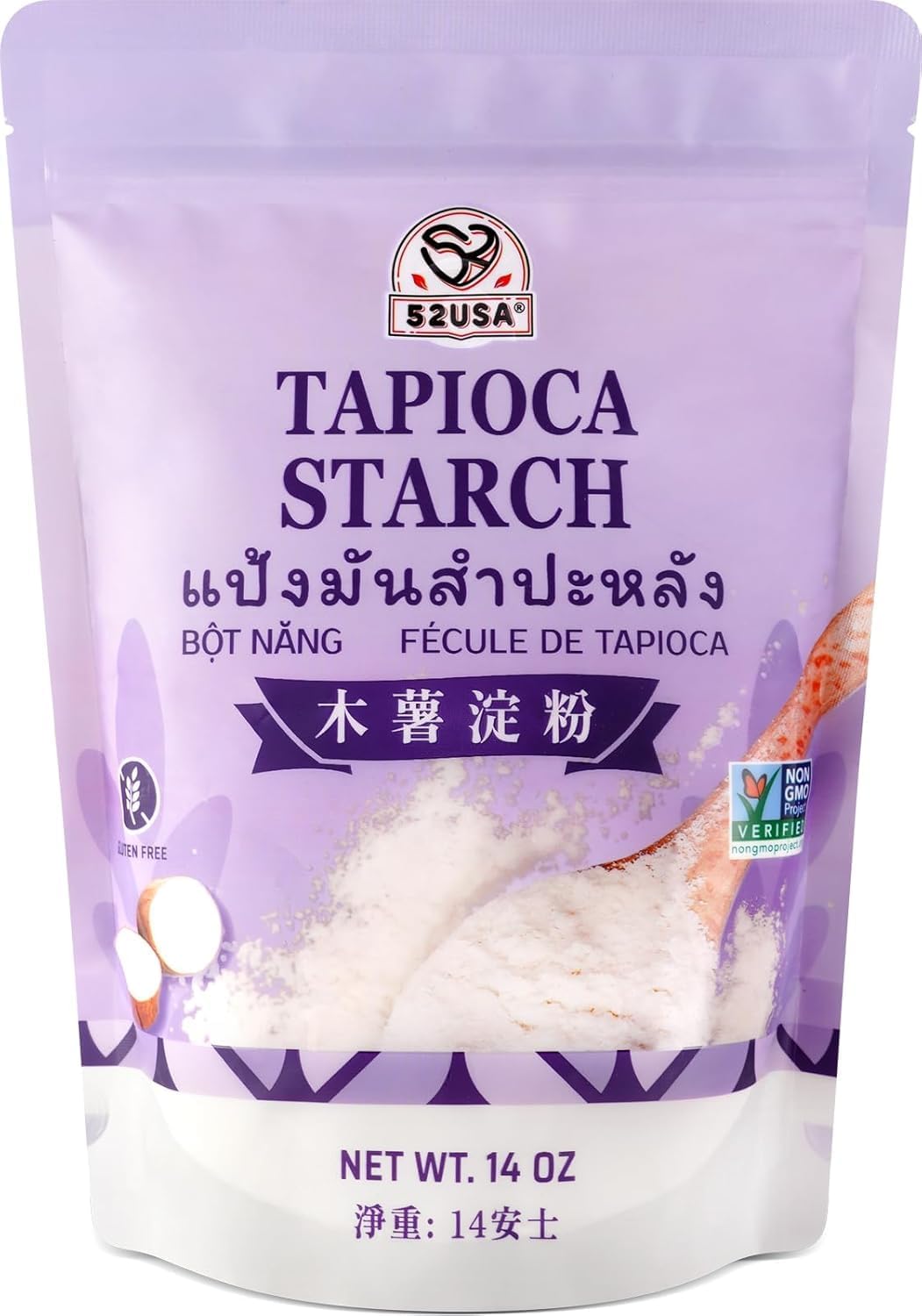 Detalle de 52USA Tapioca Starch, 14 oz (397 g), Gluten-Free Thickener