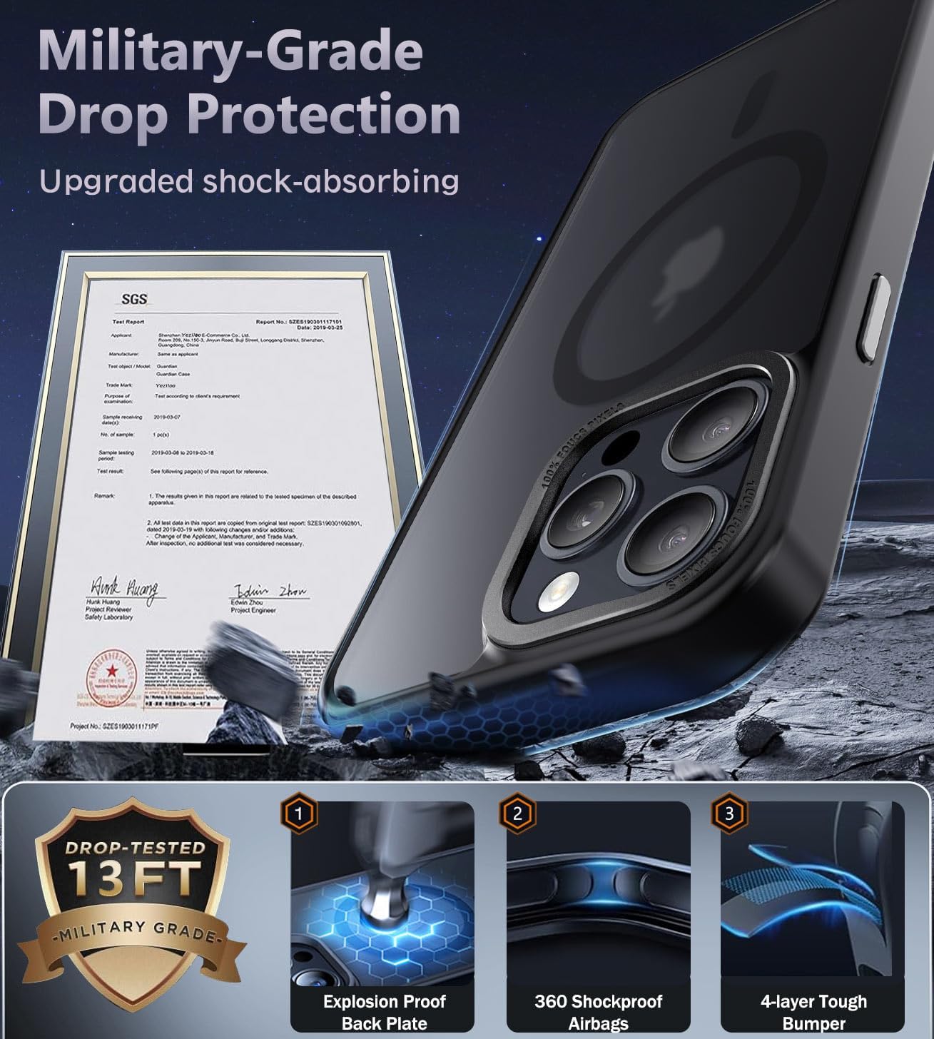 Thumbnail 4 de Newfuture iPhone 16 Pro Max magnetic case 13ft drop