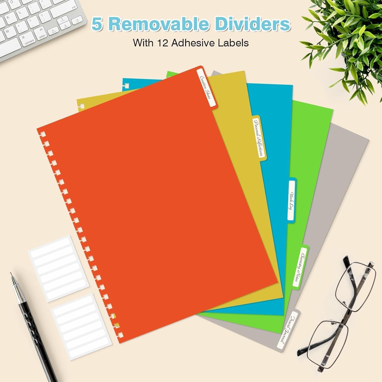 Thumbnail 2 de Carnet A4 OMEYA à spirale, 300 pages ligné avec intercalaires amovibles et couverture PVC étanche