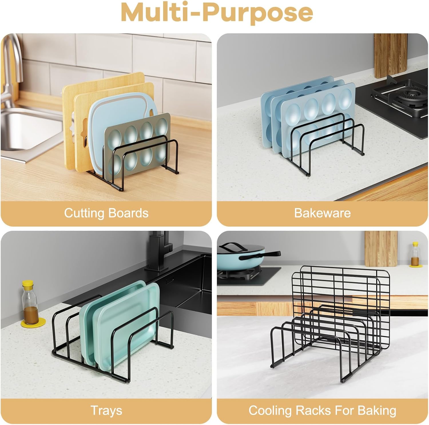 Thumbnail 5 de Fikoksol Cutting Board Organizer and Baking Sheet Rack (2-Pack)