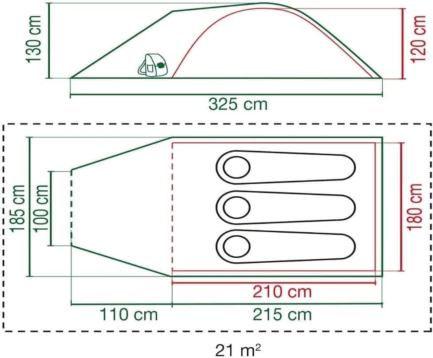 Detalle de Campingaz: Tenda da campeggio leggera, impermeabile e compatta per escursioni e festival