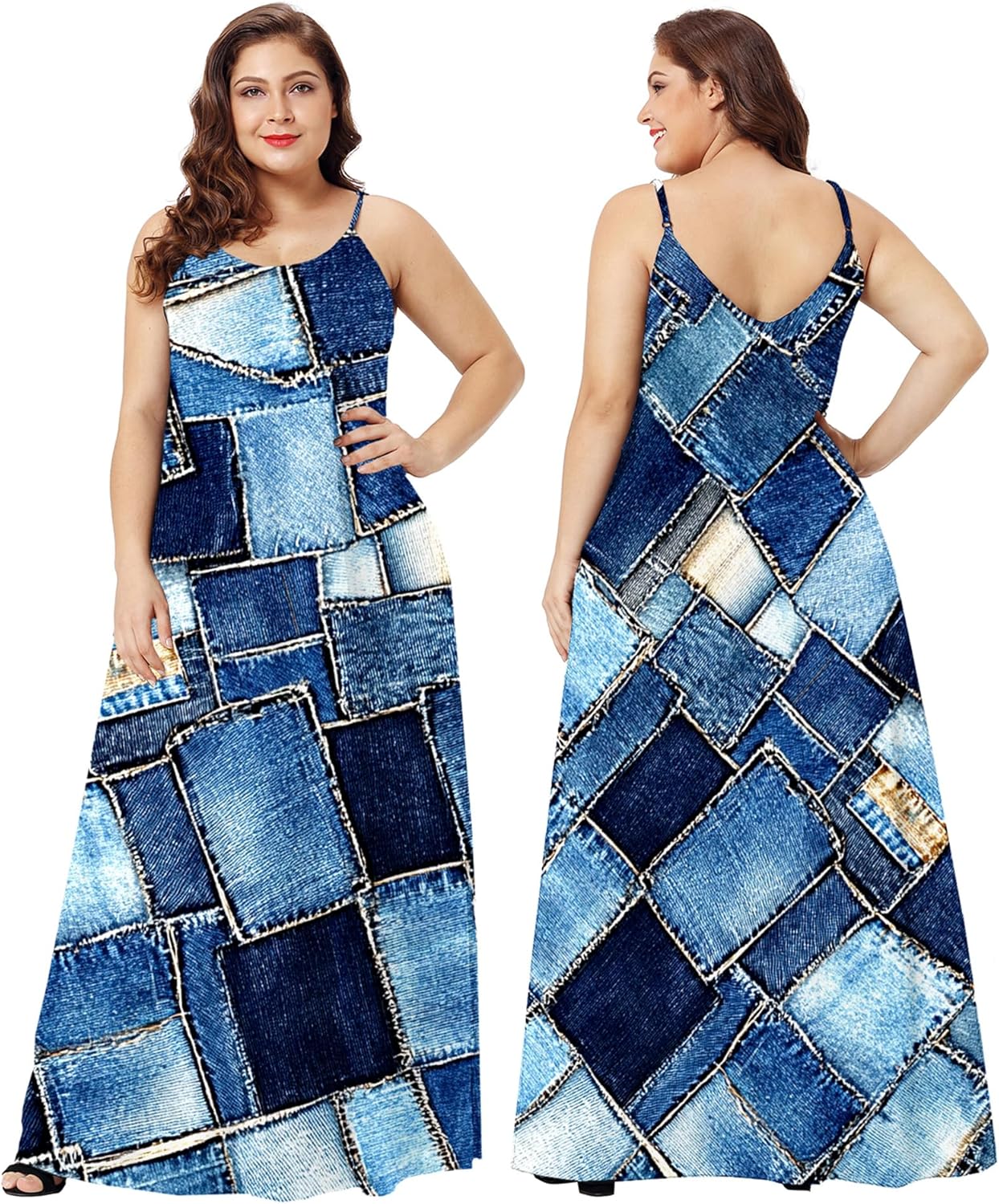 Detalle 2 de Wolddress Women's Maxi Dress with Pockets (S-5X) — 2026 Casual, Loose Fit, Adjustable Straps
