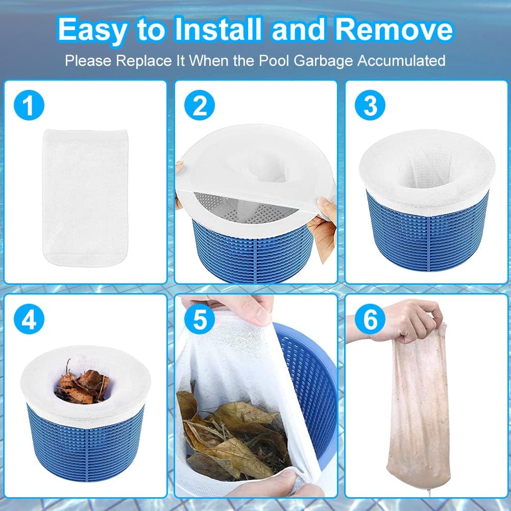 Detalle de OFFCUP Calzini da skimmer per piscina (12 pezzi) per filtrare foglie, capelli e detriti