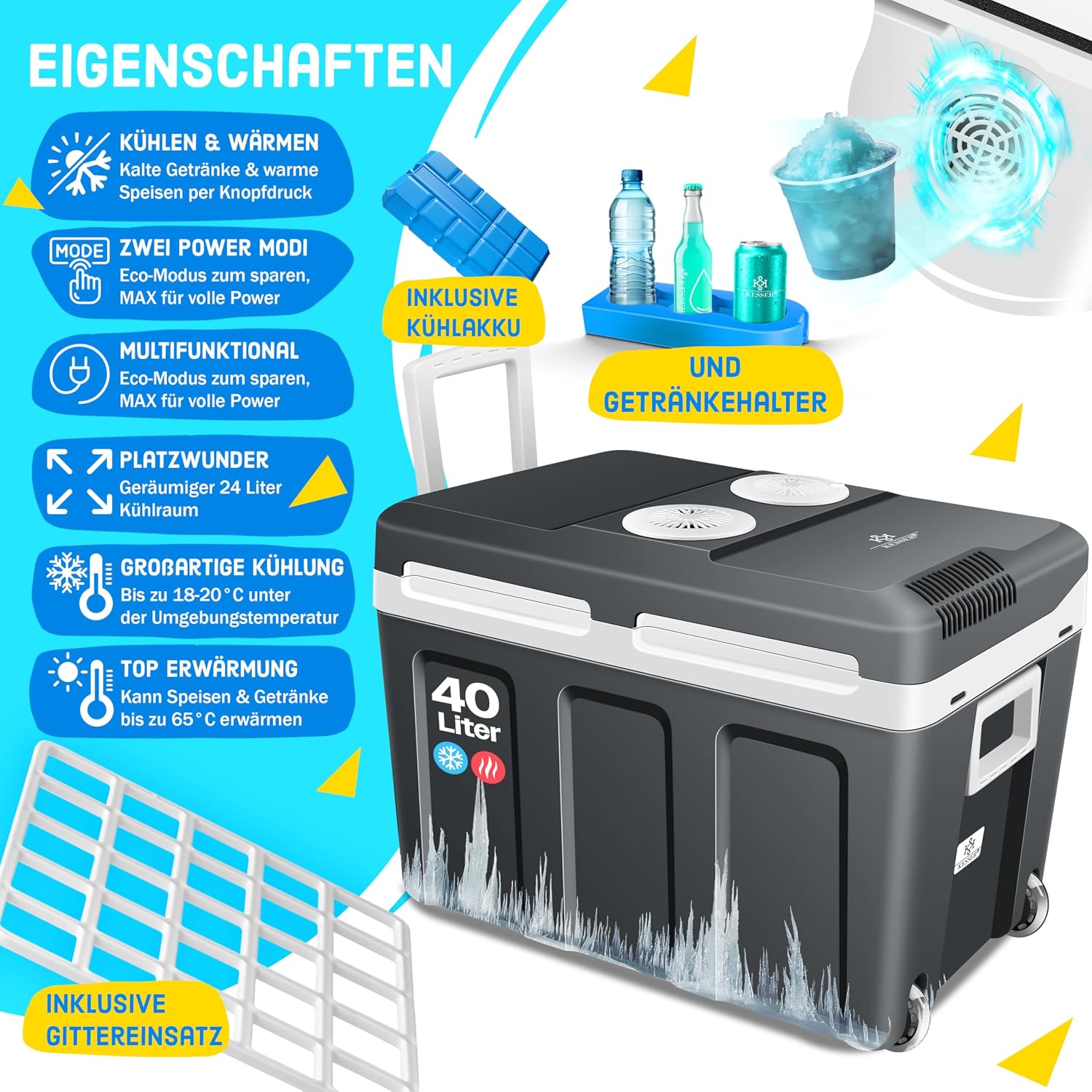 Detalle 2 de KESSER Kühlbox 40L mit Rollen