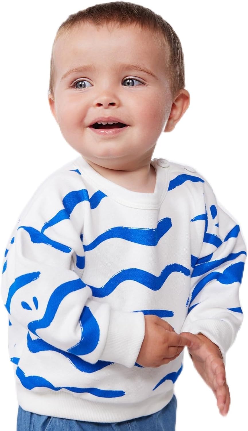 Petit Bateau Sweatshirt bébé garçon en coton avec imprimé requin