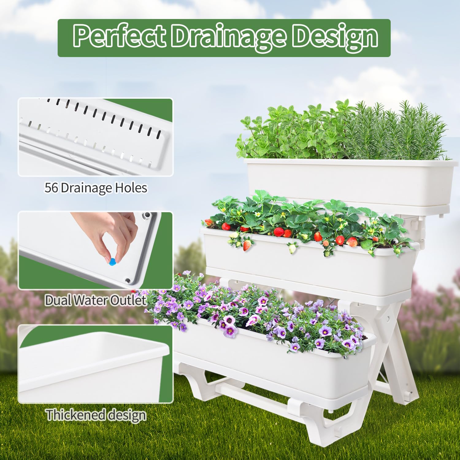 Detalle 2 de 3-Tier Vertical Raised Garden Bed