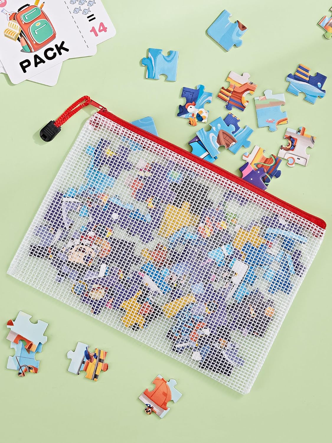 Thumbnail 5 de JARLINK OP175C A5 Mesh Zipper Pouches, 20-Pack in 10 Colors