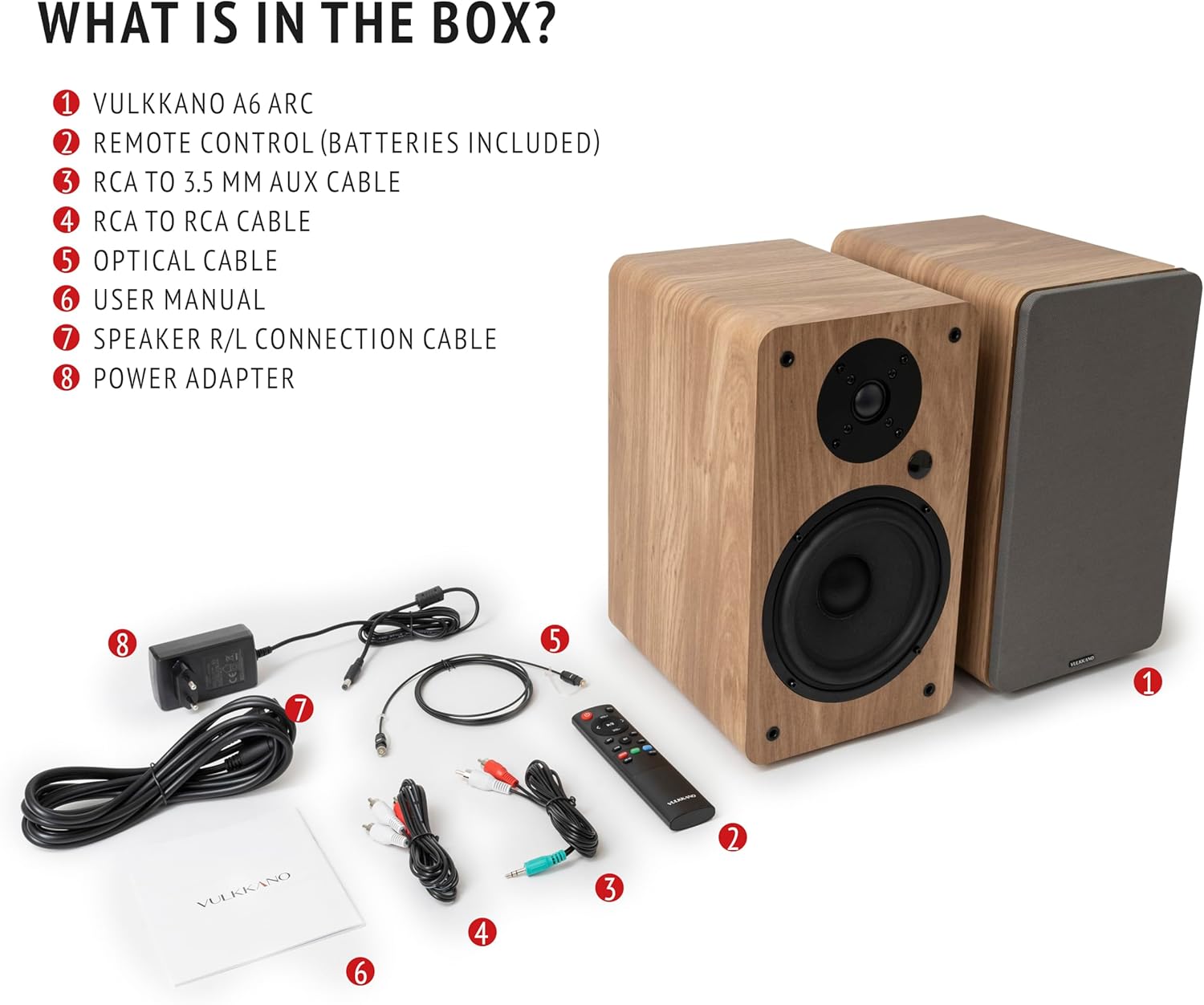 Thumbnail 6 de VULKKANO A6 Arc enceintes amplifiées avec woofer 6,5" et Bluetooth 5.0 (HDMI ARC, optique, RCA)