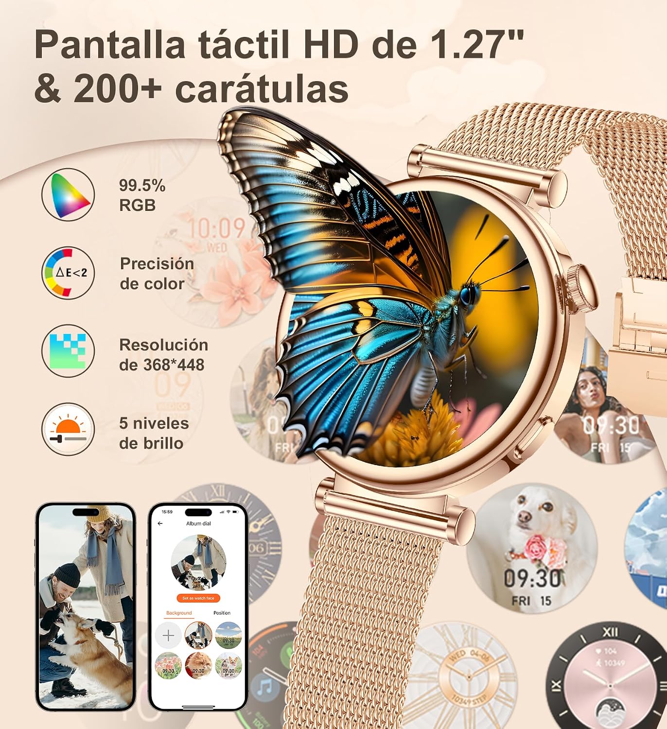 Thumbnail 4 de Smartwatch Mujer Redondo 1.27", Llamadas y 100+ Modos