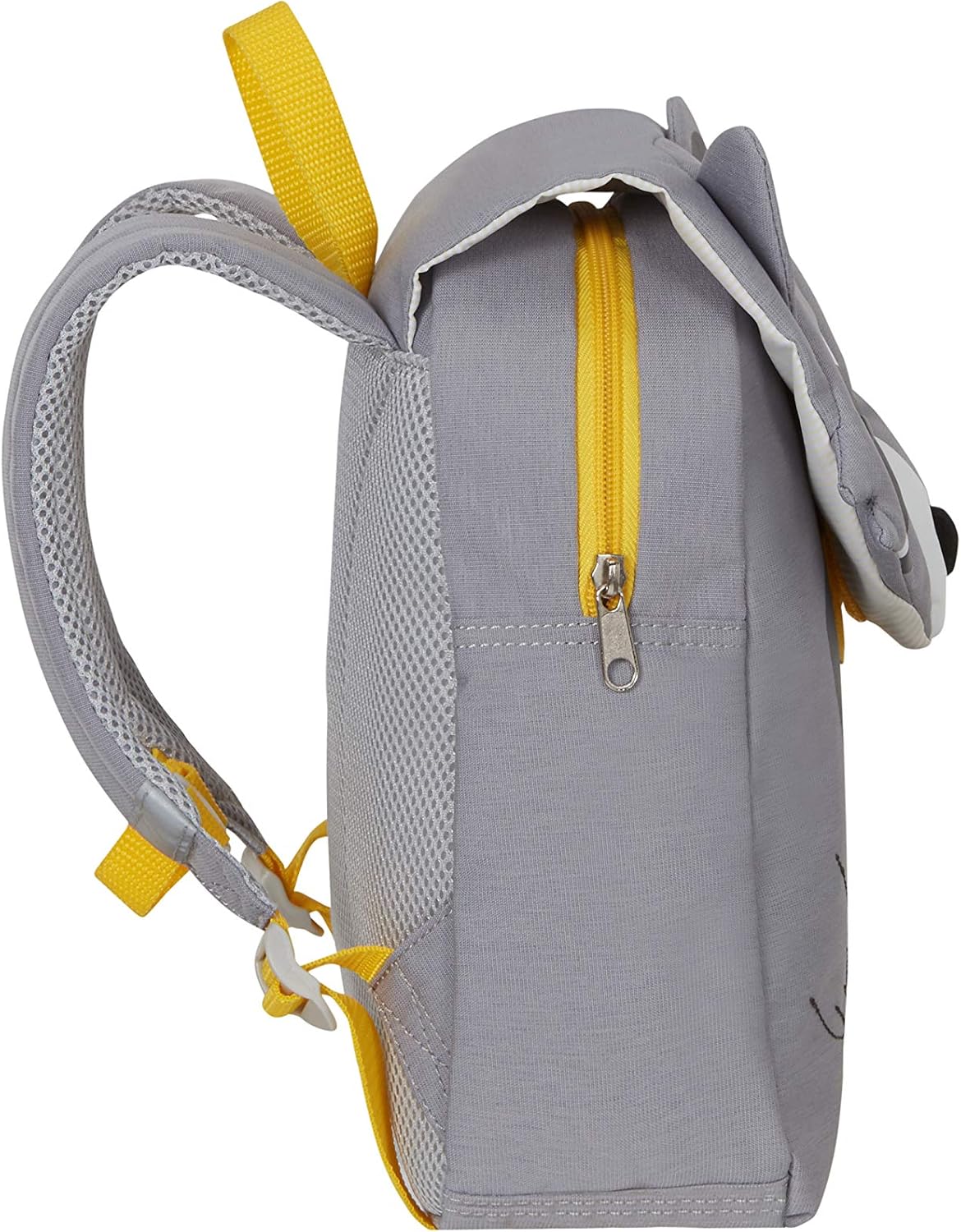 Detalle de Samsonite Happy Sammies Eco – Kinderrucksack S, 27,5 cm, 7,5 L, Grau (Raccoon Remy)