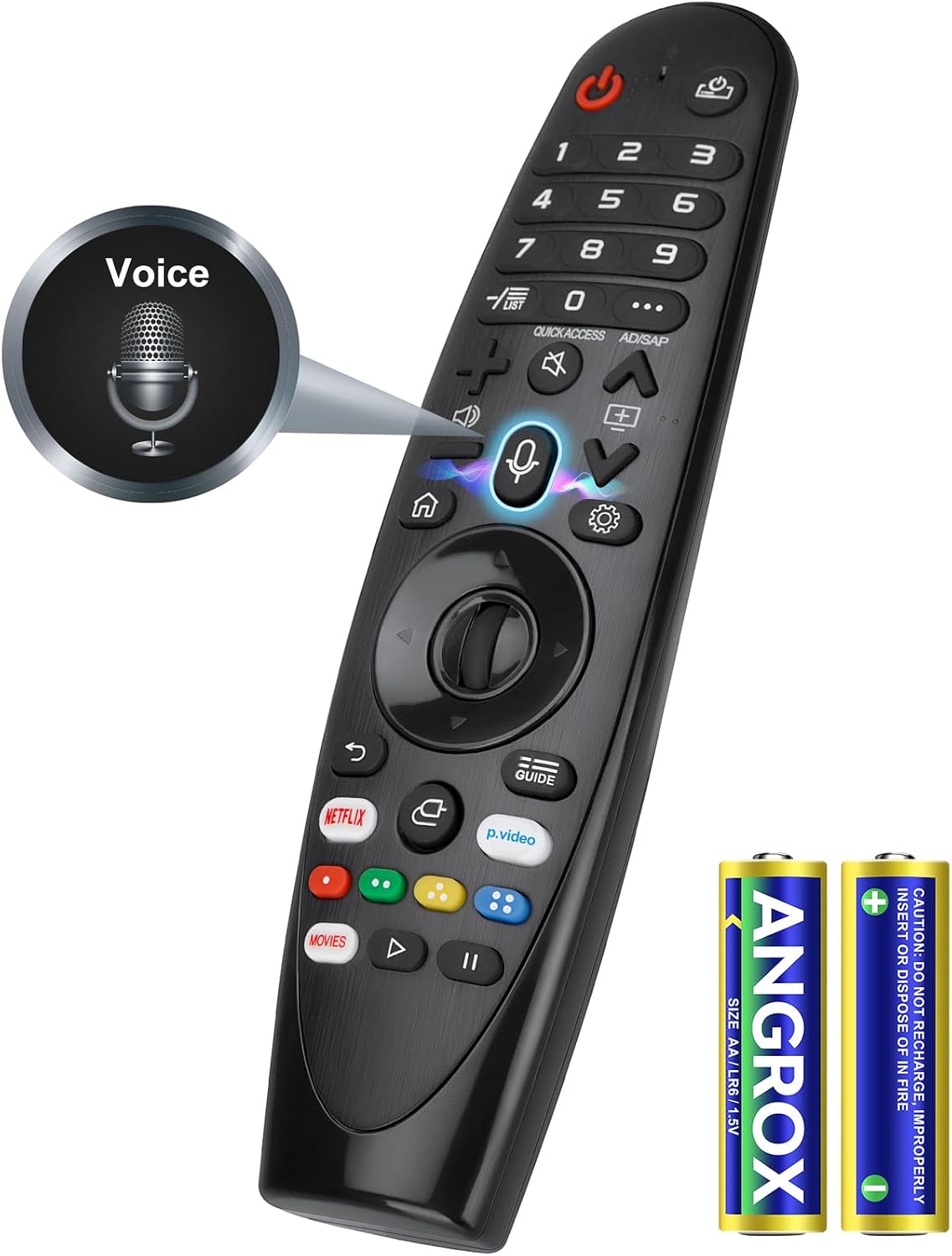 Detalle de Voice Magic Remote for LG TV: Replacement with Battery and Voice/Pointer Function