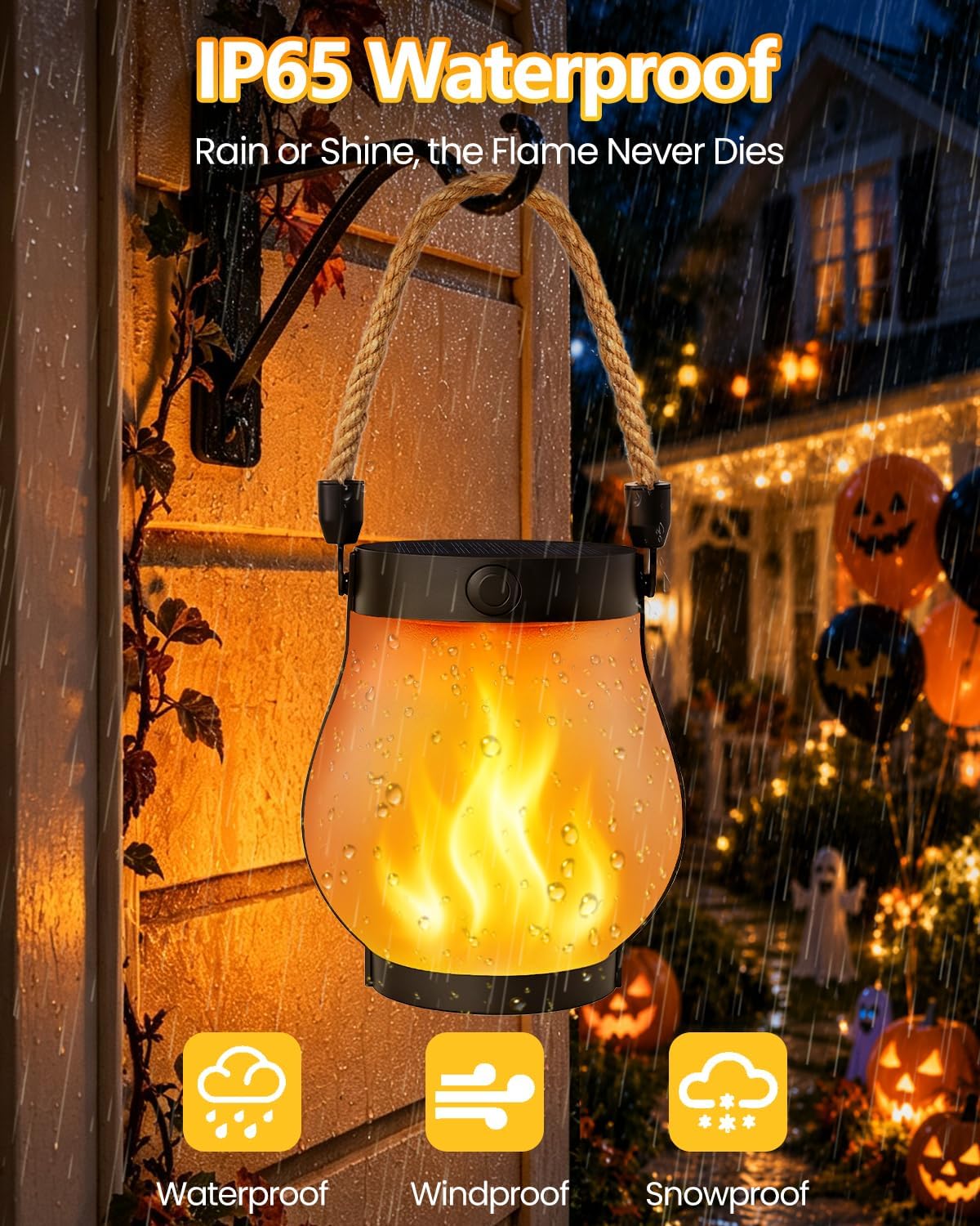 Detalle de SANJICHA solar lights 6-Pack Outdoor Lanterns, Flickering Flame, IP65