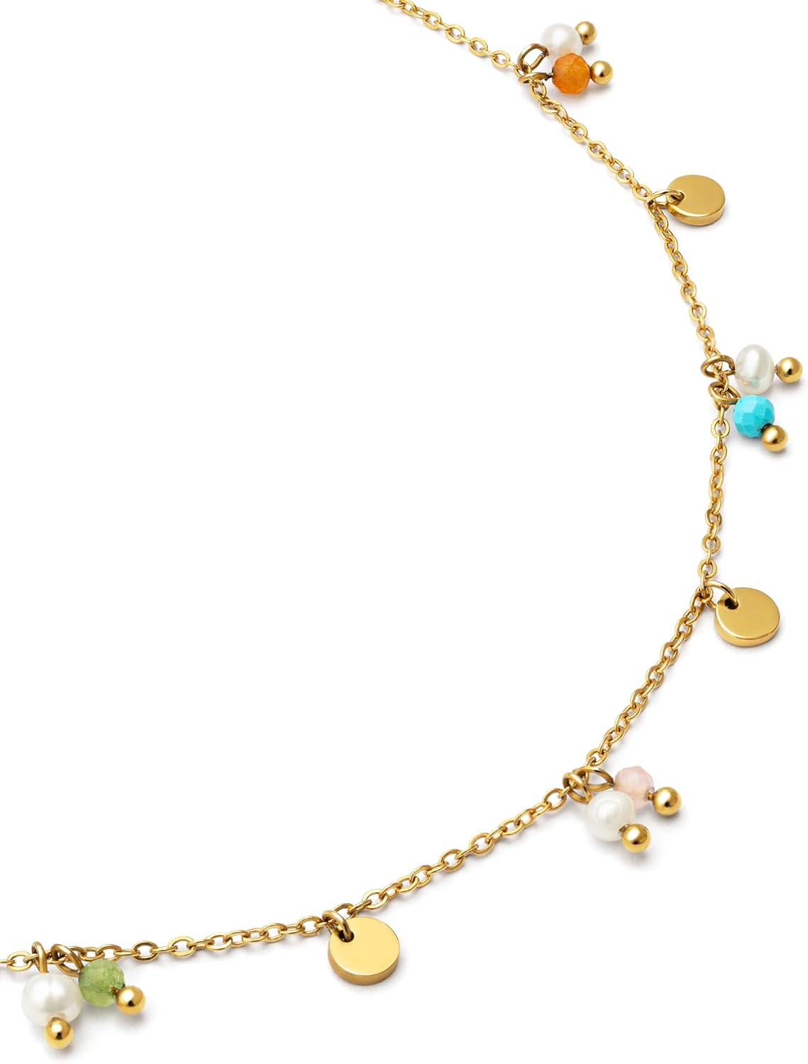 Thumbnail 2 de SINGULARU Collar Shamira: acero bañado en oro 18K con perlas cultivadas y piedras naturales